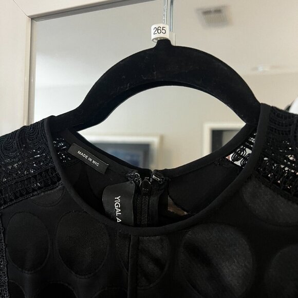 Yigal Azrouel Black Polka Dot Lace Dress Size 6 Color Black - Picture 4 of 7